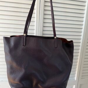 GiGi New York Eggplant Leather Tote